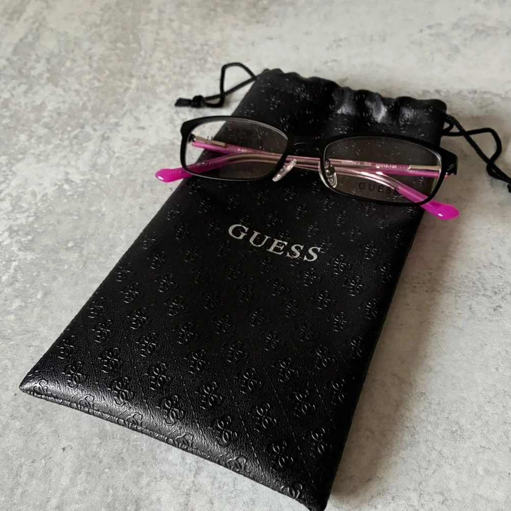 GUESS GU9155-3 005 Black Pink Eyeglasses 48□15 Stainless Steel RX Frames